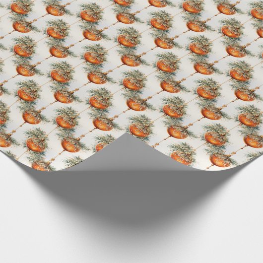 Ember Radiance: Sinaasappel & Goud Cadeaupapier (Hoek)