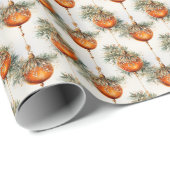 Ember Radiance: Sinaasappel & Goud Cadeaupapier (Rol Hoek)