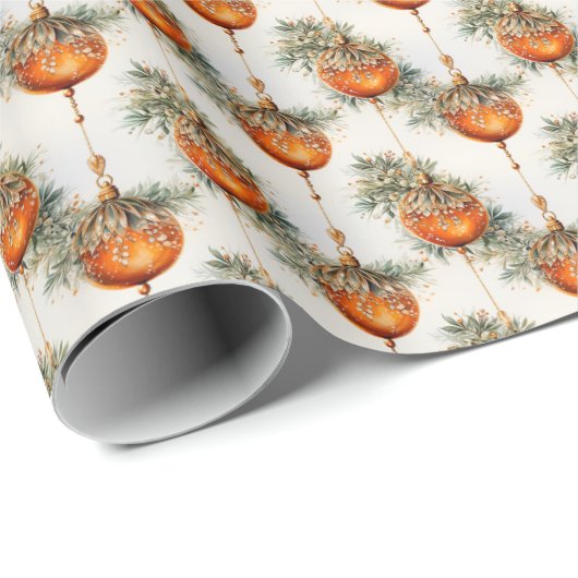 Ember Radiance: Sinaasappel & Goud Cadeaupapier (Rol Hoek)