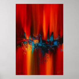  Ember Skyline Abstract Poster