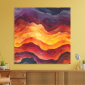 Ember Strata – Abstract Layers of Earth and Fire Canvas Afdruk (Insitu (Woonkamer))