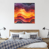 Ember Strata – Abstract Layers of Earth and Fire Canvas Afdruk (Insitu (Slaapkamer))