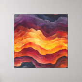 Ember Strata – Abstract Layers of Earth and Fire Canvas Afdruk (Voorkant)