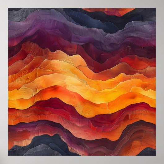 Ember Strata – Abstract Layers of Earth and Fire Poster (Voorkant)
