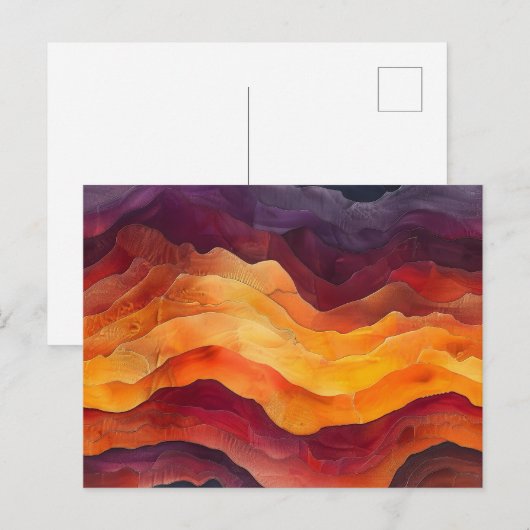 Ember Strata – Abstracte lagen van aarde en vuur Briefkaart (Voorkant / Achterkant)