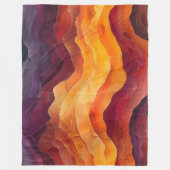 Ember Strata – Abstracte lagen van aarde en vuur Fleece Deken (Voorkant)