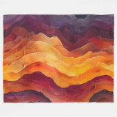 Ember Strata – Abstracte lagen van aarde en vuur Fleece Deken (Voorkant (Horizontaal))