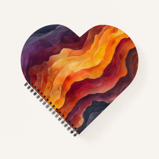 Ember Strata – Abstracte lagen van aarde en vuur Notitieboek (Voorkant)