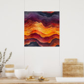 Ember Strata – Abstracte lagen van aarde en vuur Poster (Keuken)