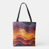 Ember Strata – Abstracte lagen van aarde en vuur Tote Bag (Achterkant)