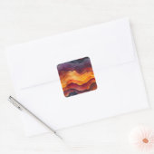 Ember Strata – Abstracte lagen van aarde en vuur Vierkante Sticker (Envelop)