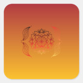 Ember‑Tone Botanische Kunst Vierkante Sticker (Voorkant)