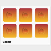 Ember‑Tone Botanische Kunst Vierkante Sticker (Vel)