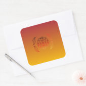 Ember‑Tone Botanische Kunst Vierkante Sticker (Envelop)