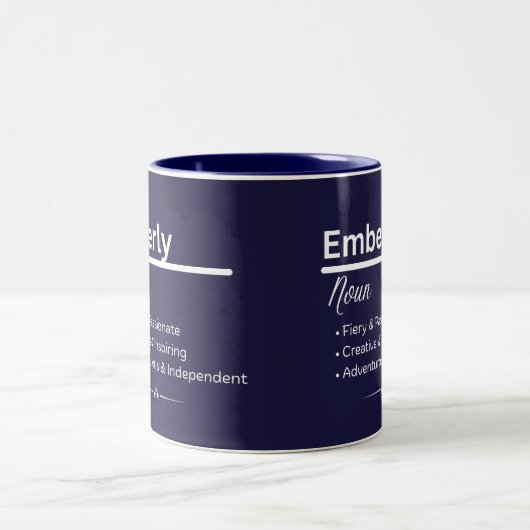 Emberly Personalized Name Coffee Mug Tweekleurige Koffiemok (Center)