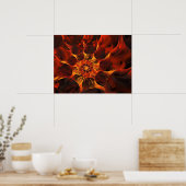 Embers Abstracte digitale fractal kunst Poster (Keuken)