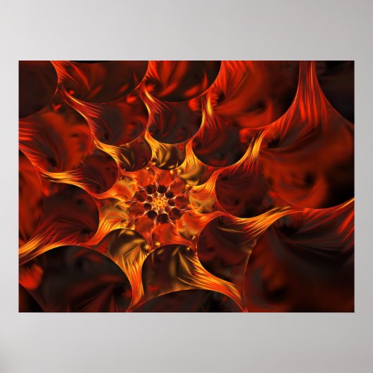 Embers Abstracte digitale fractal kunst Poster (Voorkant)
