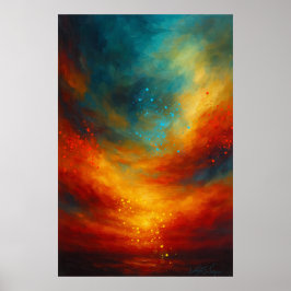 Emberwake Horizon Abstract Poster
