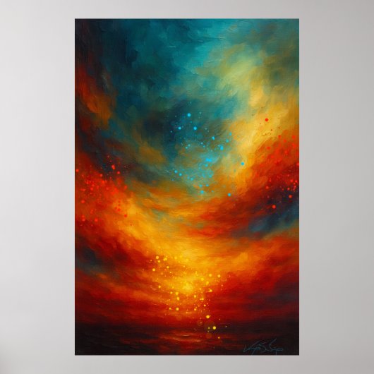 Emberwake Horizon Abstract Poster (Voorkant)