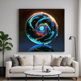 Embleem - Abstracte Levendige en Kleurrijke Kunsto Poster