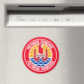 Embleem bij Franse Polynesiaanse Ronde Magneet (Insitu (Vaatwasser))