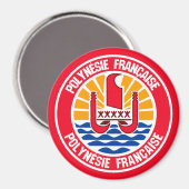 Embleem bij Franse Polynesiaanse Ronde Magneet (Voorkant / Achterkant)