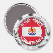 Embleem bij Franse Polynesiaanse Ronde Magneet (Voorkant / Achterkant)