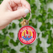 Embleem bij Franse Polynesiaanse Ronde Sleutelhanger (Hand)