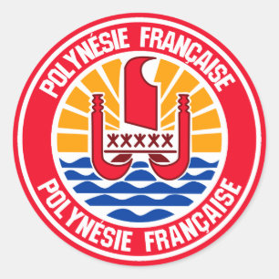 Embleem bij Franse Polynesiaanse Ronde Sticker