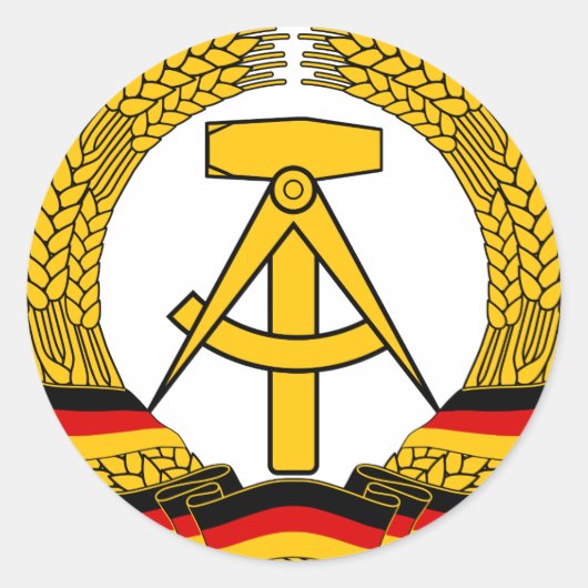 Embleem der DDR - Nationaal Embleem van de DDR Ronde Sticker (Voorkant)