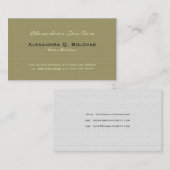 Embleem en witte eenvoudige lijnstructuur visitekaartje (Voorkant / Achterkant)