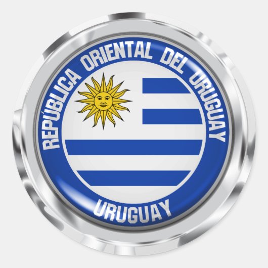 Embleem in de Uruguayronde Ronde Sticker (Voorkant)