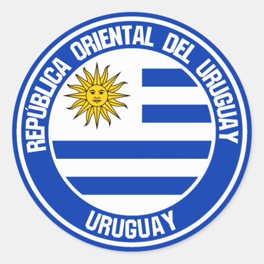 Embleem in de Uruguayronde Ronde Sticker (Voorkant)