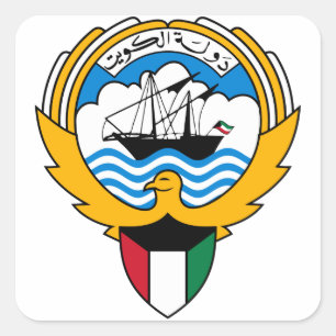 embleem kuwait vierkante sticker