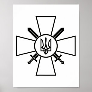 Embleem Oekraïense grondtroepen Oekraïne Leger Gew Poster