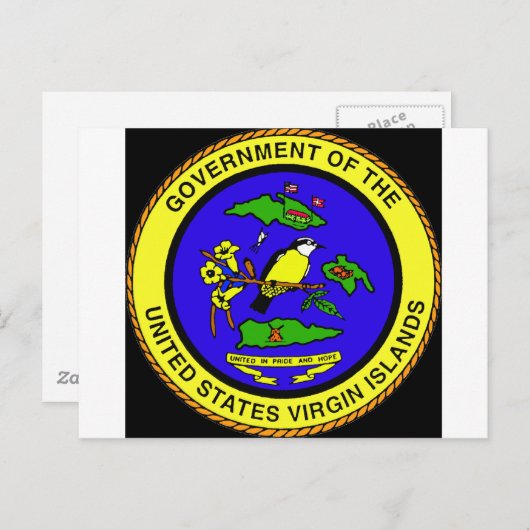 Embleem op de Amerikaanse Maagdeneilanden Briefkaart (Voorkant / Achterkant)
