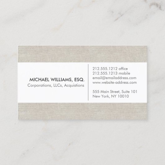  embleem op Tan Linen (Faux) Visitekaartje (Achterkant)