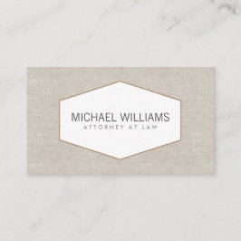  embleem op Tan Linen (Faux) Visitekaartje