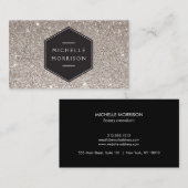  embleem op zilveren glitter Visitekaartje (Voorkant / Achterkant)