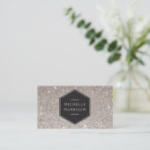  embleem op zilveren glitter Visitekaartje (Staand voorkant)