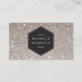  embleem op zilveren glitter Visitekaartje (Voorkant)