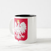 embleem polen tweekleurige koffiemok (Voorkant links)