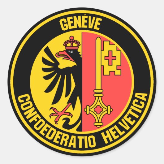Embleem uit de Genève-ronde Ronde Sticker (Voorkant)