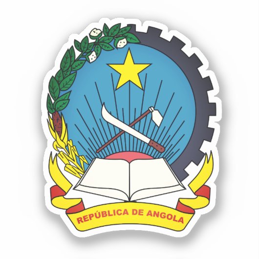 Embleem van Angola Klassieke Ronde Sticker (Voorkant)