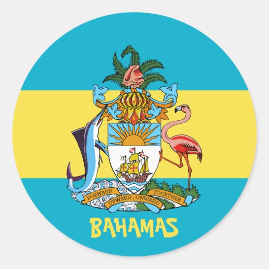 embleem van bahamas ronde sticker (Voorkant)