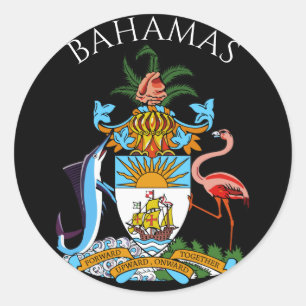 embleem van bahamas ronde sticker