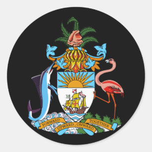embleem van bahamas ronde sticker