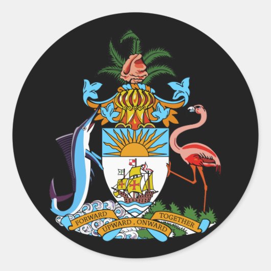 embleem van bahamas ronde sticker (Voorkant)