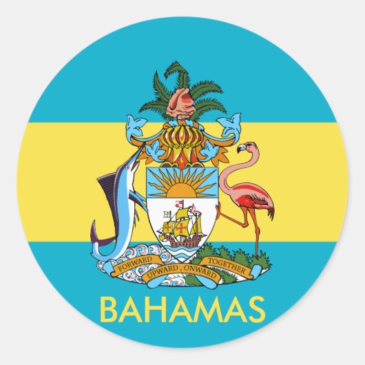 embleem van bahamas ronde sticker (Voorkant)