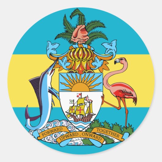 embleem van bahamas ronde sticker (Voorkant)